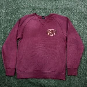 Deus Ex Machina Sweatshirt Men's Size M Red Long Sleeve Pullover Motorcycle